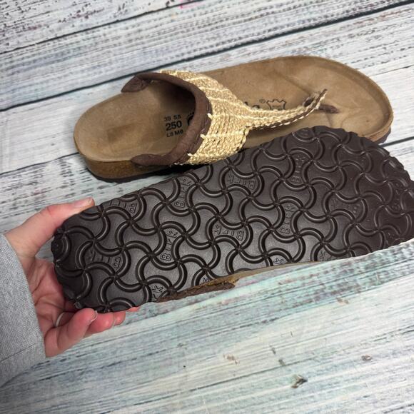 Birkenstock Betula Woven Wicker Ratten Flip Flop Sandals 39 US 8 NEW - Picture 4 of 4